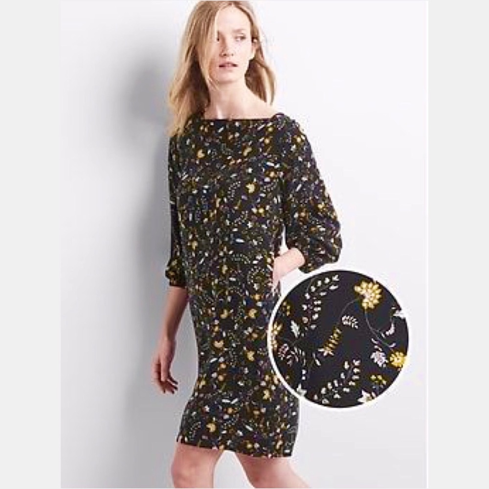 Gap Floral Open Back Shift Dress - Picture 1 of 3